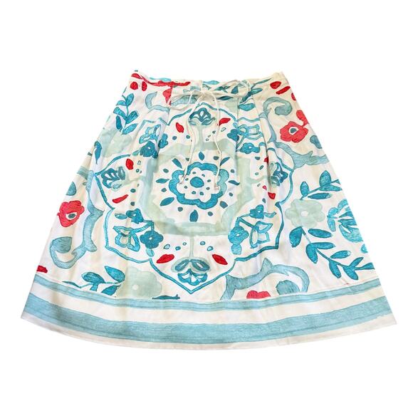 Ann Taylor LOFT Watercolor Floral Drawstring Skirt Size 10 NEW Whisper White - Picture 2 of 15